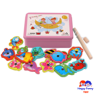 TOY😊พร้อมส่ง💯 ของเล่นตกปลาแม่เหล็ก ของเล่นไม้ เสริมพัฒนาการ ตกปู ตกปลา สัตว์ทะเล เบ็ดตกปลาเด็ก ที่ตกปลาเด็ก ของเล่น ของเล่นเด็ก