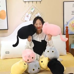 25CM Cute Round-Eyed Cat Plush Doll Soft Cat Plush Pillow Cartoon Animal Cushion Kids Gift