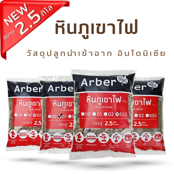 หินภูเขาไฟ Arber ขนาด 2.5 กิโลกรัม สำหรับปลูกแคคตัสและกล้วยด่าง