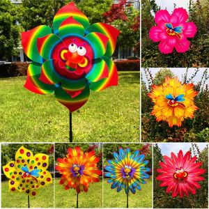 NEXTYOO Phim hoạt hình ong cười Cối xay gió côn trùng khinh khí cầu Đôi/Đơn lớp Đa phong cách Cối xay gió hướng dương cho trẻ em Chất lượng cao Truyền thống Đồ chơi trang trí dã ngoại Trang trí tiệc ngoài trời