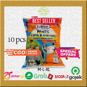LIFREE PANTS (10 PCS) SIZE M POPOK CELANA DEWASA TERLARIS