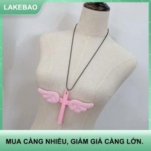 【LAKEBAO】 Qua thiên thần Cánh Vòng cổ Chúa Giêsu Christ Mặt dây chuyền choker retro đồ trang sức phong cách tự nhiên Gỗ amulet