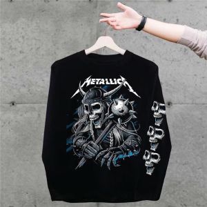 metaillca เเขนยาว สีดำ ผ้าคอตตอน เสื้อแขนยาวเเนววินเทจ