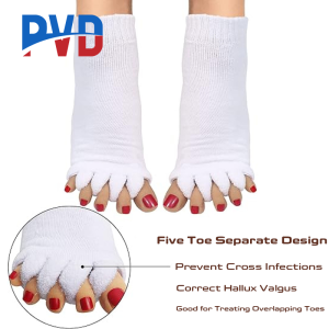 PVD 1Pair Women Five Toe Socks Orthotics Separators For Toes Bunion Corrector Orthopedic Hallux Valgus Posture Correction Ectropion