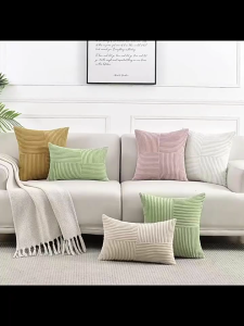 Vải to sợi ném vỏ gối mềm mại plushes vỏ gối ôm sọc sáng giọng cho lứa tuổi nhà Comfort