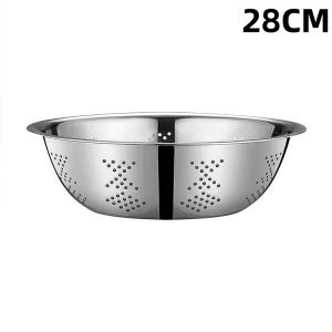 Fruits and Vegetables Strainer Sink Drainer Basin Stainless Steel Drain Basin Wash Rice Sieve Thickened Drainage Basin Household Kitchen Washbasin