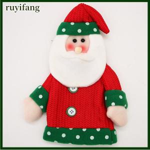 ruyifang ที่ครอบขวดไวน์ตุ๊กตาถักหัวโตลายการ์ตูนฝาครอบแชมเปญรูปซานตาคลอสตกแต่ง2026คริสต์มาส