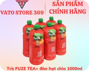Trà đào và hạt chia FUZETEA+ chai 1L