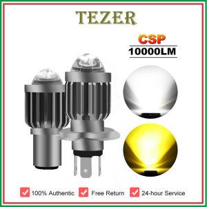 TEZER 10000Lm H4 LED Moto H6 BA20D LED Motorcycle Headlight Bulbs CSP Lens White Yellow Hi Lo Lamp Scooter Accessories Fog Lights 12V