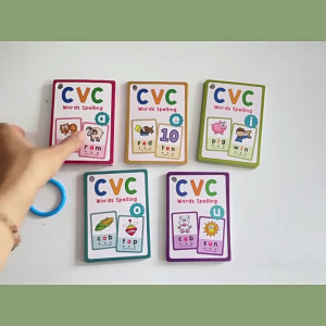 Thẻ Flash ngữ âm thực tế Đồ chơi giáo dục học cách đọc thẻ CVC Phonics thẻ học tập cho trẻ em Người lớn