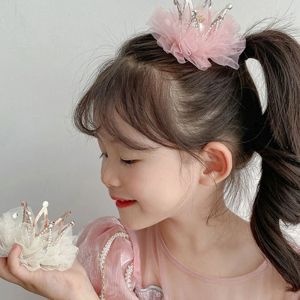 RENJE Sweet Lovable Lovely Alloy Rhinestone Pearl Crown Tiara Hair Accessory Girl Hairpin Headwear Hair Clip