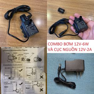 BƠM MINI 12V-6W (300L/H) KHÔNG CHỔI THAN