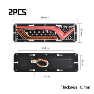 2pcs 12V LED Rear Tail Light Brake Turn Signal Lamp for Truck VAN Trailer