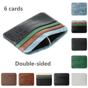 NAELIN Ultra-thin Card Holder Double-sided PU Leather Credit Card Sleeve Organizer Coin Pouch Card Protector Card Storage