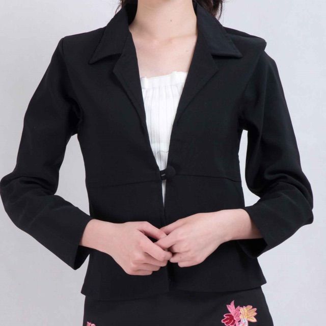 Black Office Blazer for Women Formal Wear Office Business Attire