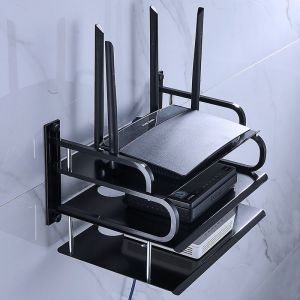 Aluminum Alloy TV Set-top Shelf Wall Storage Box Router Bracket Projector Wall-mounted Rack WIFI
