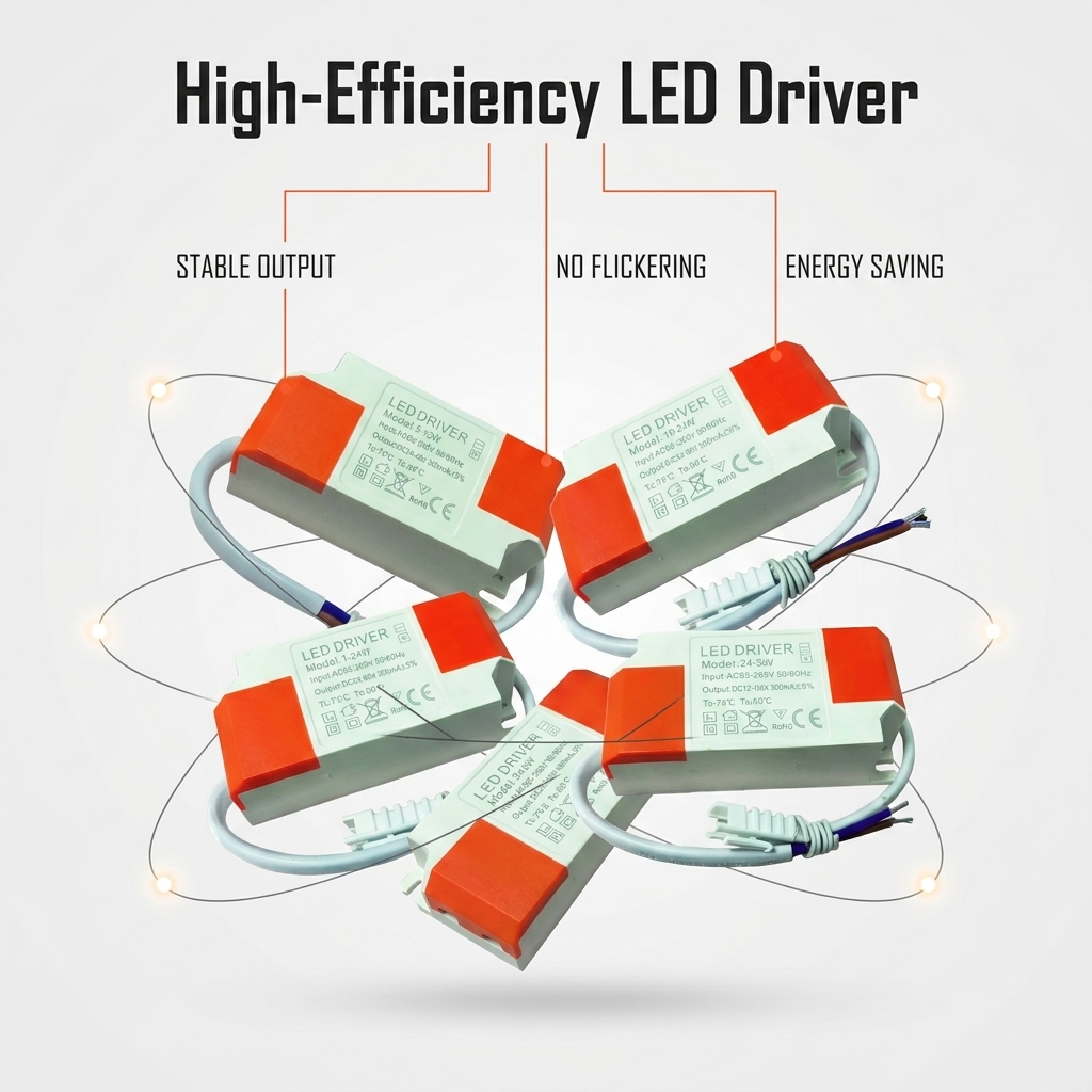 OIMG LED Driver Power Supply Isolated External 1-3W 3-5W 4-7W 8-12W 12-18W 18-24W 24-36W 300MA Terminal Male Head_voghion.com