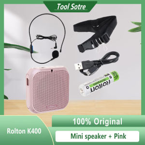 Rolton K400 Wired Audio Speaker Megaphone Voice Amplifier Loudspeaker Microphone Waist Band Clip Support FM Radio TF MP3 Player