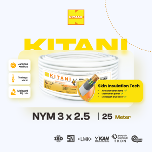 KITANI - NYM 3x2.5 mm² - 25 Meter - Kabel Listrik Tembaga Kawat