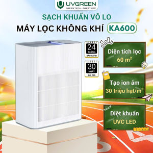 Máy Lọc Không Khí Diệt Khuẩn UVGREEN KA600 60m2 - Công Nghệ UVC LED Ion Âm HEPA H13 Bảo Hành 24 Tháng