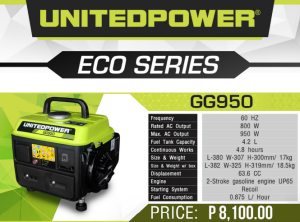 United Power Generator ECO Series 950W (GG950)
