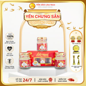 HCM - LIKE NEST [ LỐC 3 HŨ ] YẾN CHƯNG CAO CẤP VỊ ĐƯỜNG PHÈN 32% TỔ YẾN NGUYÊN CHẤT