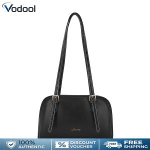 Ladies Casual Shoulder Bag Solid Color All-Match Underarm Bag PU Leather Stylish Armpit Bag Female Travel Commute Bag