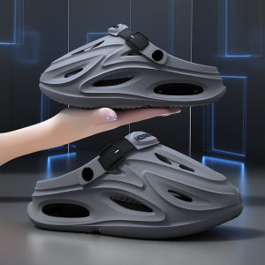 Free Shipping New Summer Trendy Perforated Sandals EVA Thick-Soled Height-Increasing For Outdoor Wear MenS Summer Slippers