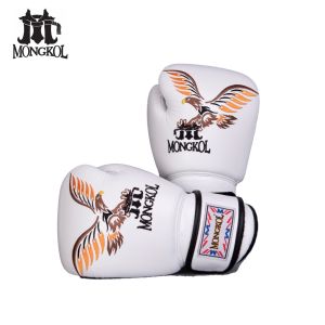 🇹🇭 (หนังแท้) นวมชกมวย นวมต่อยมวย นวมซ้อม นวมนักมวย มวยไทย นวม/ Premium genuine leather Boxing Glove 3D Graphic with Striching work / Mongkolthaiboxing