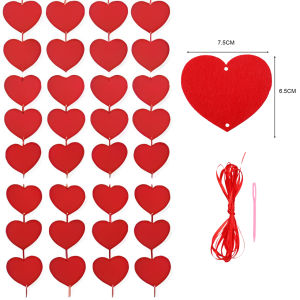 🔥คลังสินค้าพร้อม🔥พวงมาลัยหัวใจสีแดงวันวาเลนไทน์หัวใจสีแดงแบบแขวนสายพวงไฟประดับบ้านของตกแต่งงานปาร์ตี้วันเกิดงานแต่งงานวาเลนไทน์160ชิ้น