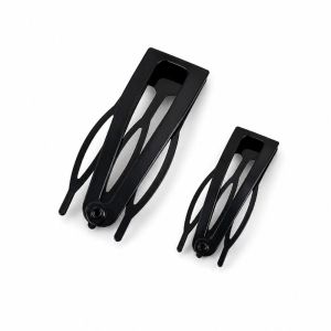 【COD&Fast Delivery】2pcs Metal BB Hair Clips Black Matte Three-tooth Bangs Hair Clips Non-slip Strong Hold Bobby Pins Women Girls
