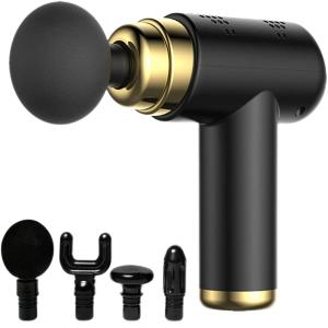 【รับประกัน 3 ป】ปืนนวด（เปลี่ยนใหม่ฟรี นวดกล้ามเนื้อ คลายความเหนื่อย ล้า 6ระดับ 30ความเร็ว）เครื่องนวดไฟฟา massager gun