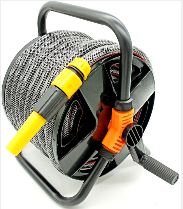 Local Store} Garden Hose Reel Set 20M (with pipe Connector) Handle or wall  mounted Garden Hose Reel for Garden Outdoor Planting With Free 1.5M Inlet  Hose {Fast Delivery}