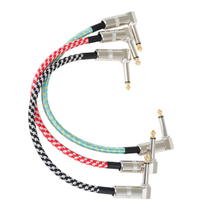 Guitar Effect Pedal Patch Cable 6.35mm Cord Low Noise Shielded Audio Cable Electric Guitar Color Braided Cable Anti-noise Guitar Patch Cable
