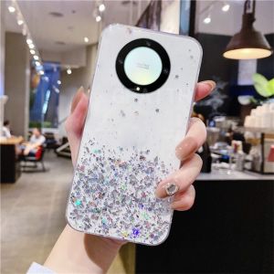 Ốp điện thoại cho Huawei Honor X9 x9a x9b 4G 5g vỏ 2023 bìa sau Long lanh sang trọng Bling rõ ràng minh bạch chống sốc bầu trời đầy sao nhựa TPU mềm Silicone