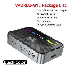 VAORLO Original NFC DAC Converter Bluetooth 5.3 Receiver Transmitter 3.5MM AUX Coaxial Optical Digital To Analog Audio Adapter RGB Streamer Lighting Effect With MIC 1000mAh Battery U Disk Play For T V Computer Amplifier Speaker