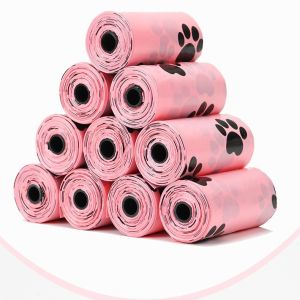 10PCS Biodegradable Dog Poop Bag Dispense 1.5 mil Leak Proof Plastic Poop Bag Refill Roll Pet Garbage Bag