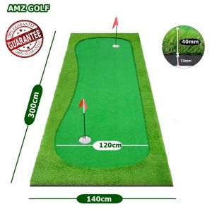 BNZ ชุดพรมฝึกพัตต์ 140cm ยาว 3 เมตร ดีไซน์เทียมธรรมชาติ พร้อมที่สก็อตส์และสิงสันเงิน คุณภาพสูง