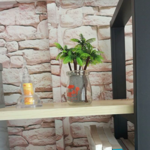 Mô phỏng Nhựa dừa lòng bàn tay Cây tiểu cảnh trang trí phòng khách thanh lịch làm vườn đạo cụ