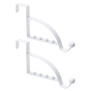 2Pieces Over The Door Hooks Hanger Multi Hanging Storage Organizers Valet Hooks for Coats Clothes Hoodies Hats Scarves