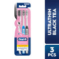 Oral-B Ultrathin Black Tea Toothbrush 3 Counts. 