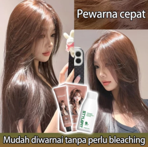 【Pengiriman cepat】STYLE FIT cat rambut Pewarna rambut Pink coklat *200ml Tidak perlu bleach，Lembut imut fashion membuat kulit tampak lebih cerah(cat rambut hair colorpewarna rambutbleaching rambutcat rambut coklatcat rambut milk tea brown)