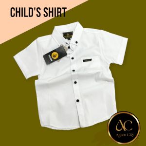 Kemeja lengan pendek anak laki laki 1-13 tahun hem anak warna Putih kemeja fashion musim panas