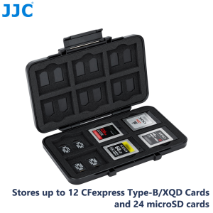 JJC Memory Card Case For Storage 20pcs SD&40pcs MicroSD Cards / 12pcs CFexpress Type-B/XQD Card &24pcs MicroSD Cards / 20pcs CFexpress Type-A &40pcs MicroSD Cards