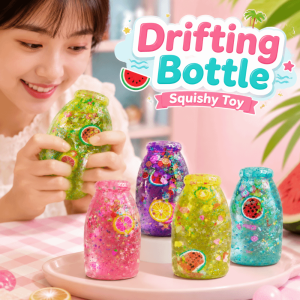 OOC Super Soft Drifting Bottle Squishy Toy Creative Sequins Slow Rebound Fidget Toy Portable Funny Water Bottle Squeeze Toy Office Desk Toy