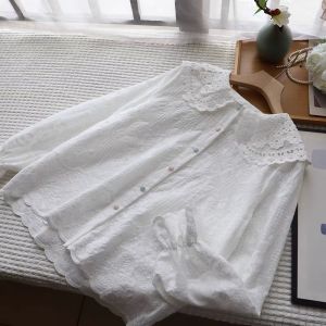 Korea White Blouse Basic Wanita / Kemeja Blouse Wanita
