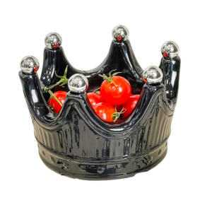ZHUNIEDU Ceramic Crown Fruit Fork Set Rustproof Cute Crown Fruit Tray with Fork Gift Creative Dessert Forks with Storage Jar Home Gatherings