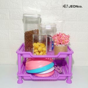 RAK SERBAGUNA RSK 2 susun plastik 3 tingkat Rack Tempat Penyimpanan Atk Dapur Kamar Mandi Kosmetik Multifungsi Praktis