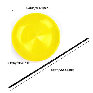 Colorful Plastic Acrobatic Spinning Plates Set with Sticks Circus Plate Spinning Juggling Props for Stage Performance Clown Show & Beginner Balance Training