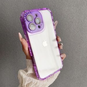 Hybrid Bumper Transparent Phone Case For iPhone 16 Pro Max 13 14 15 Plus Shockproof Air Bag Transparent Cover ﻿for Women Girls